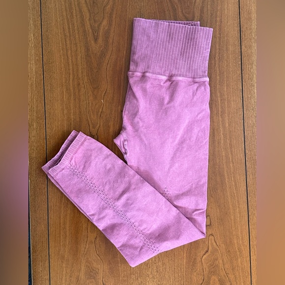 Free People Pink Seamless Ribbed Waist Leggings XS - Picture 1 of 7